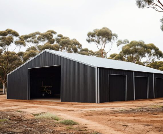 A picture of a closed in lean to shed.