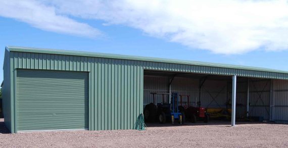 Rural farm shed with one enclosed bay near Perth